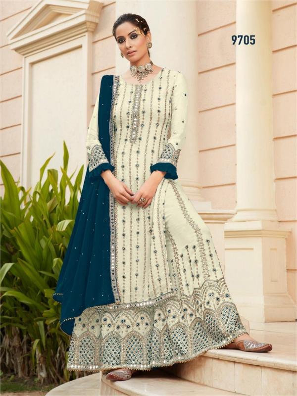 R Nazakat 9705 Designer Faux Georgette Embroidery Suit Collection